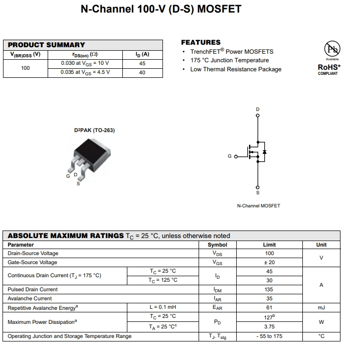 IRF540NSTRPBF參數(shù) IRF540NSTRPBF參數(shù)