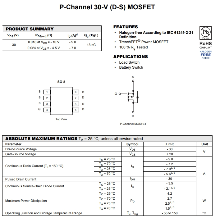 IRF7416TRPBF參數(shù) IRF7416TRPBF參數(shù)