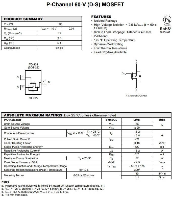 SQ2309ES-T1-GE3參數(shù) SQ2309ES-T1-GE3參數(shù)
