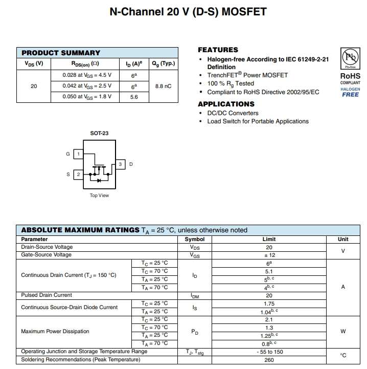 IRLML2502TRPBF參數(shù)、