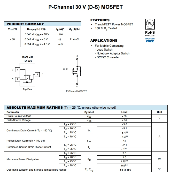 SI2347DS-T1-GE3參數(shù) SI2347DS-T1-GE3參數(shù)