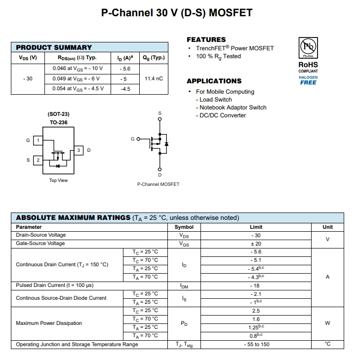 AO3401參數(shù) AO3401參數(shù)