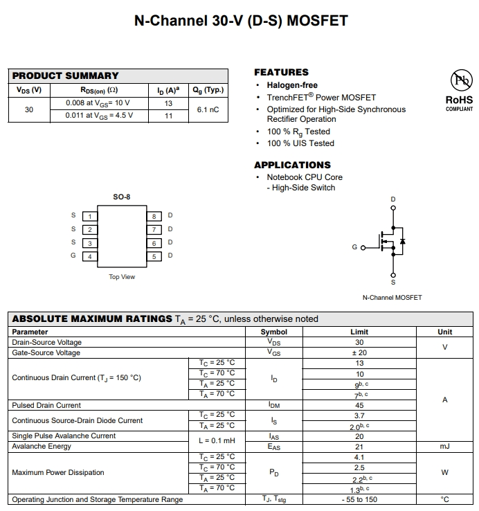 AO4406A參數(shù) AO4406A參數(shù)