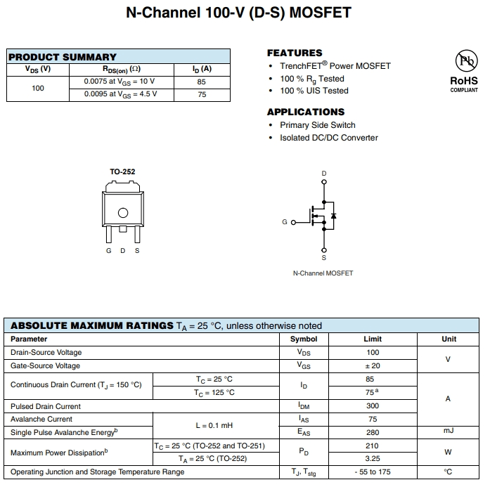 IRLR3110ZPBF參數(shù) IRLR3110ZPBF參數(shù)