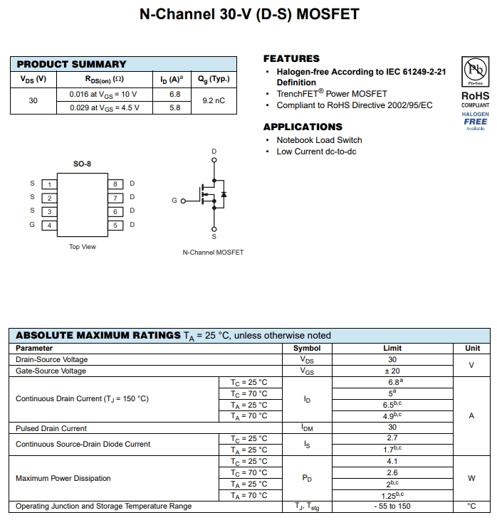 IRF7401TRPBF參數(shù)