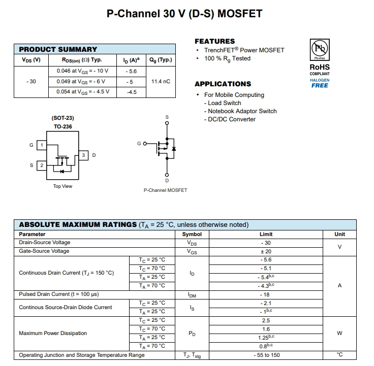 IRLML5103TRPBF參數(shù) IRLML5103TRPBF參數(shù)