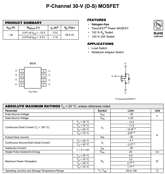 IRF7425TRPBF參數(shù) IRF7425TRPBF參數(shù)