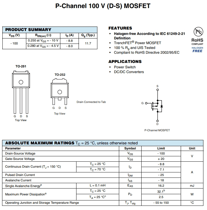 MTD6P10ET4參數(shù)