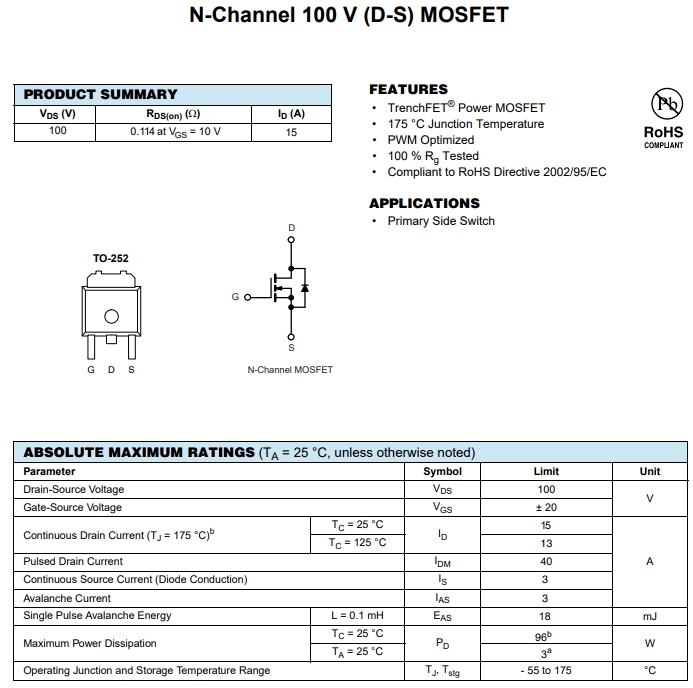 IRFR120NTRPBF參數(shù)