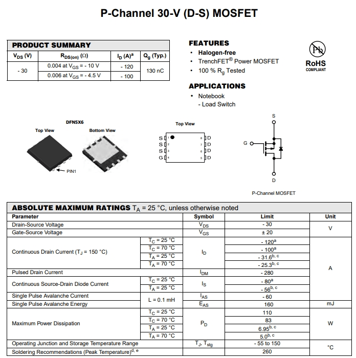 SI7483ADP參數(shù)