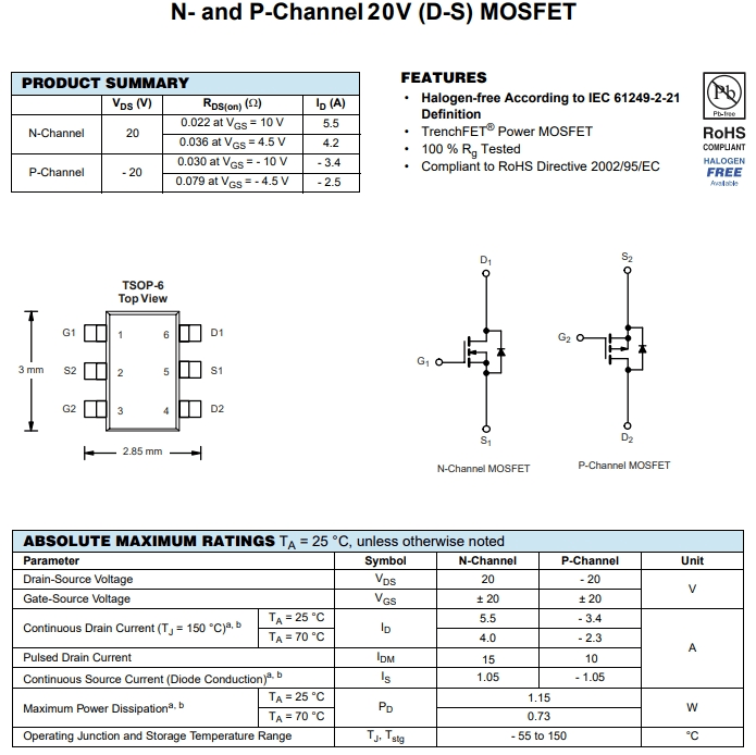 SI3585DV-T1-E3參數(shù)