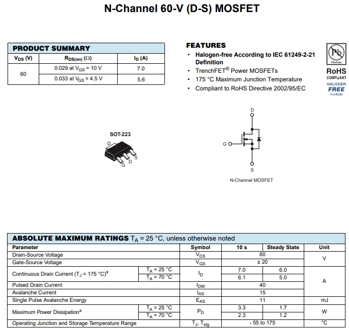 ZXMN4A06GTA參數(shù)
