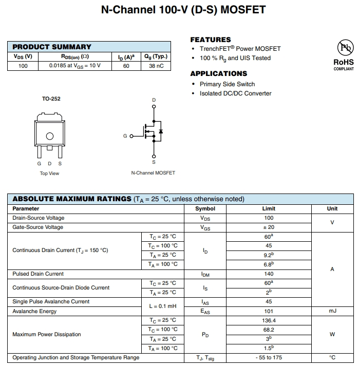 IRFR3710ZTR參數(shù)