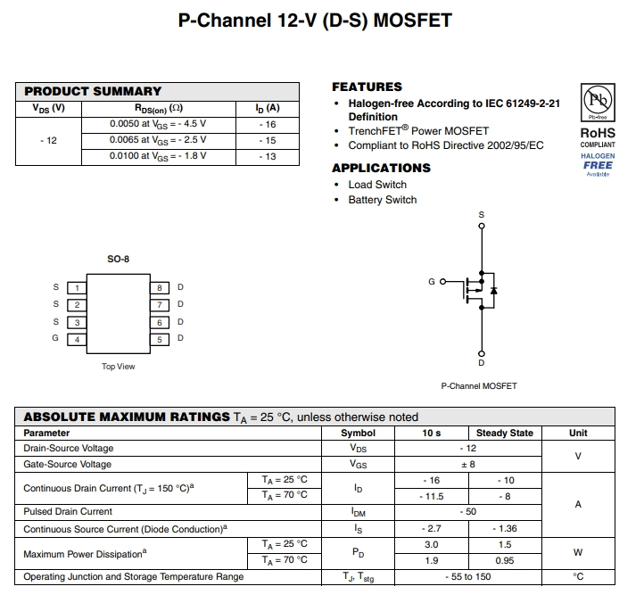 IRF7210TRPBF參數(shù)