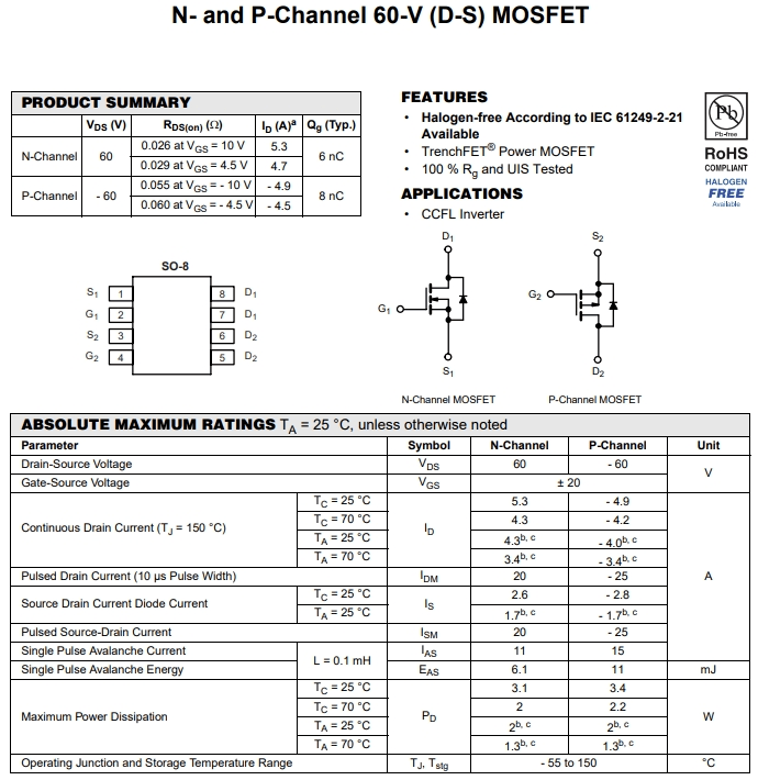 ZXMC4559DN8TA參數(shù)